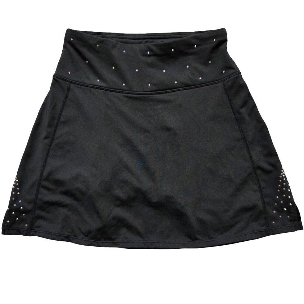 Oalka Skirt Women XS Black with Gemstones Attached Shorts Tennis Athletic Wear